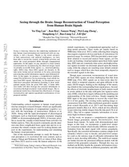 Seeing through the Brain: Image Reconstruction of Visual Perception from
  Human Brain Signals