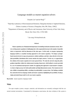 Language models as master equation solvers