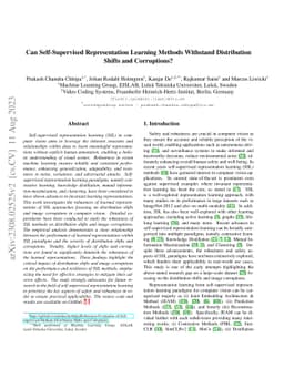 Can Self-Supervised Representation Learning Methods Withstand
  Distribution Shifts and Corruptions?