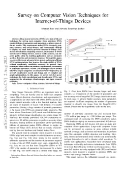 Survey on Computer Vision Techniques for Internet-of-Things Devices