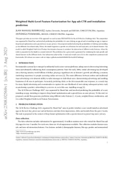 Weighted Multi-Level Feature Factorization for App ads CTR and
  installation prediction