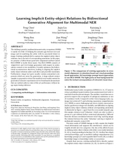 Learning Implicit Entity-object Relations by Bidirectional Generative
  Alignment for Multimodal NER