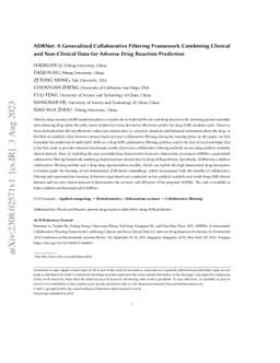 ADRNet: A Generalized Collaborative Filtering Framework Combining
  Clinical and Non-Clinical Data for Adverse Drug Reaction Prediction