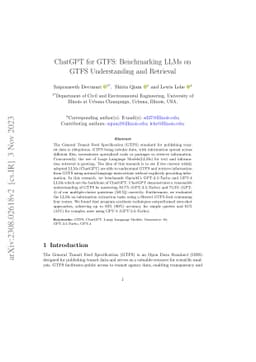 ChatGPT for GTFS: Benchmarking LLMs on GTFS Understanding and Retrieval