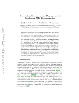 Uncertainty Estimation and Propagation in Accelerated MRI Reconstruction