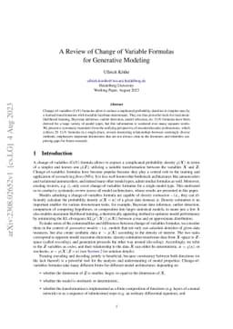 A Review of Change of Variable Formulas for Generative Modeling