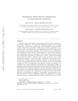 Evolutionary Multi-objective Optimisation in Neurotrajectory Prediction