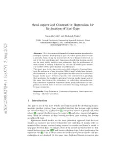 Semi-supervised Contrastive Regression for Estimation of Eye Gaze