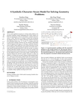 A Symbolic Character-Aware Model for Solving Geometry Problems