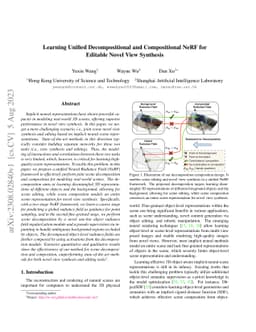 Learning Unified Decompositional and Compositional NeRF for Editable
  Novel View Synthesis