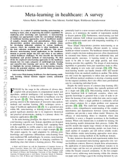 Meta-learning in healthcare: A survey