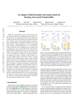 An Adaptive Model Ensemble Adversarial Attack for Boosting Adversarial
  Transferability