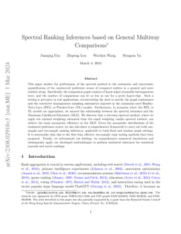 Spectral Ranking Inferences based on General Multiway Comparisons