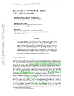 Spanish Pre-trained BERT Model and Evaluation Data