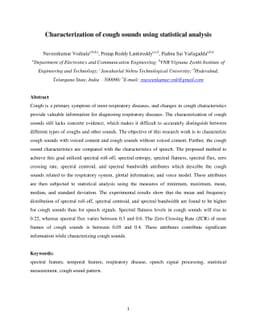Characterization of cough sounds using statistical analysis