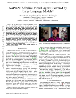 SAPIEN: Affective Virtual Agents Powered by Large Language Models