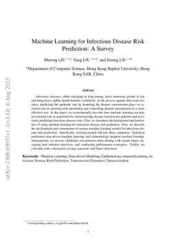 Machine Learning for Infectious Disease Risk Prediction: A Survey