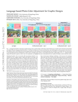 Language-based Photo Color Adjustment for Graphic Designs