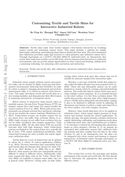 Customizing Textile and Tactile Skins for Interactive Industrial Robots