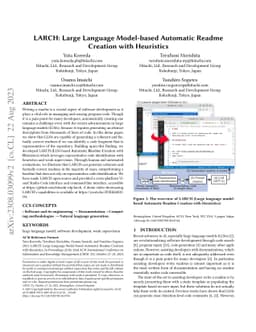LARCH: Large Language Model-based Automatic Readme Creation with
  Heuristics