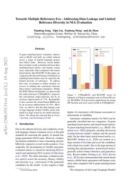 Towards Multiple References Era -- Addressing Data Leakage and Limited
  Reference Diversity in NLG Evaluation