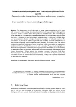 Towards socially-competent and culturally-adaptive artificial agents
  Expressive order, interactional disruptions and recovery strategies