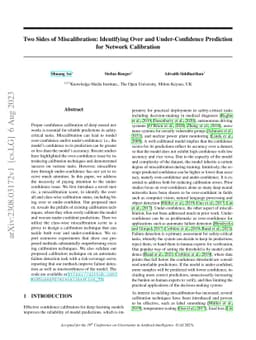 Two Sides of Miscalibration: Identifying Over and Under-Confidence
  Prediction for Network Calibration
