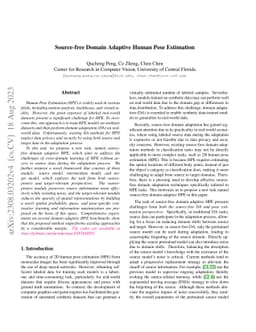 Source-free Domain Adaptive Human Pose Estimation