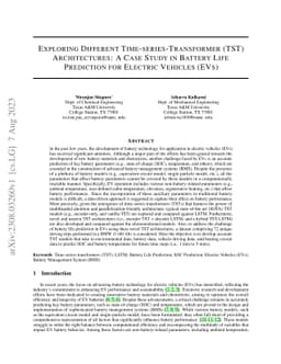 Exploring Different Time-series-Transformer (TST) Architectures: A Case
  Study in Battery Life Prediction for Electric Vehicles (EVs)