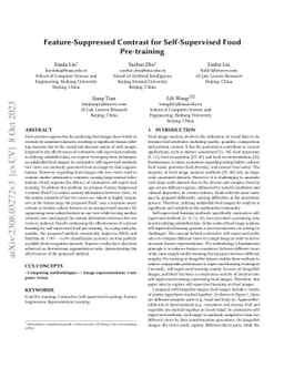 Feature-Suppressed Contrast for Self-Supervised Food Pre-training