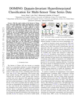 DOMINO: Domain-invariant Hyperdimensional Classification for
  Multi-Sensor Time Series Data