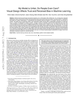 My Model is Unfair, Do People Even Care? Visual Design Affects Trust and
  Perceived Bias in Machine Learning