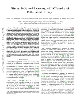 Binary Federated Learning with Client-Level Differential Privacy