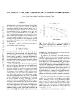 AFN: Adaptive Fusion Normalization via an Encoder-Decoder Framework