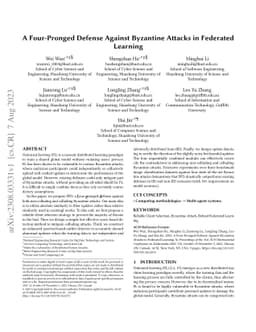 A Four-Pronged Defense Against Byzantine Attacks in Federated Learning