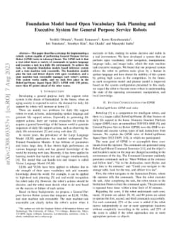 Foundation Model based Open Vocabulary Task Planning and Executive
  System for General Purpose Service Robots