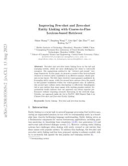 Improving Few-shot and Zero-shot Entity Linking with Coarse-to-Fine
  Lexicon-based Retriever