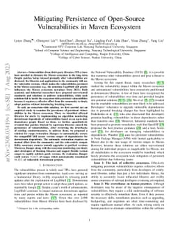 Mitigating Persistence of Open-Source Vulnerabilities in Maven Ecosystem