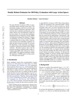 Doubly Robust Estimator for Off-Policy Evaluation with Large Action
  Spaces