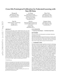 Cross-Silo Prototypical Calibration for Federated Learning with Non-IID
  Data