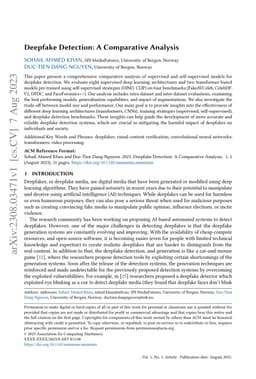 Deepfake Detection: A Comparative Analysis