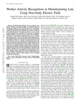 Worker Activity Recognition in Manufacturing Line Using Near-body
  Electric Field