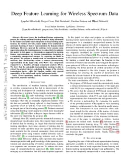 Deep Feature Learning for Wireless Spectrum Data