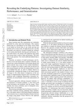 Revealing the Underlying Patterns: Investigating Dataset Similarity,
  Performance, and Generalization
