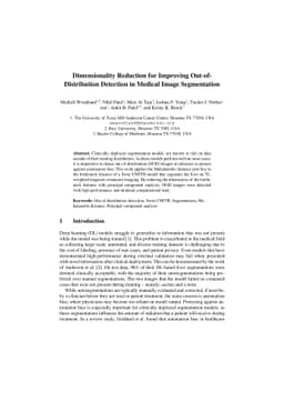 Dimensionality Reduction for Improving Out-of-Distribution Detection in
  Medical Image Segmentation
