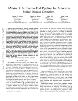 AMaizeD: An End to End Pipeline for Automatic Maize Disease Detection