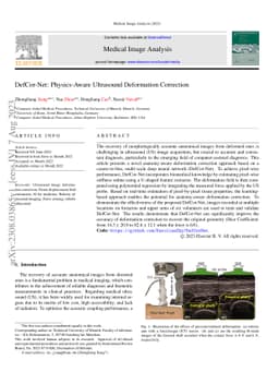 DefCor-Net: Physics-Aware Ultrasound Deformation Correction