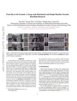 From Sky to the Ground: A Large-scale Benchmark and Simple Baseline
  Towards Real Rain Removal