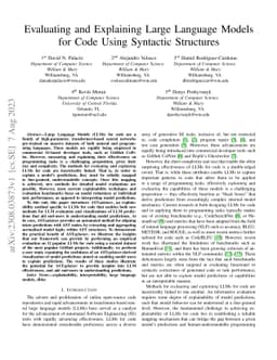 Evaluating and Explaining Large Language Models for Code Using Syntactic
  Structures