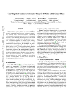 Guarding the Guardians: Automated Analysis of Online Child Sexual Abuse